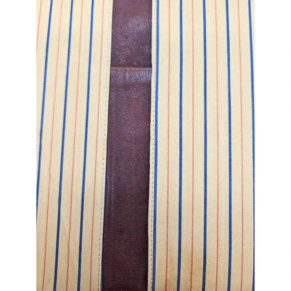 Johnston & Murphy J&M 1850‎ Brown Leather Portfolio Padfolio Organizer Striped
